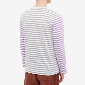 Comme des Garcons Play Long Sleeve Stripe Bi-Colour T-Shirt