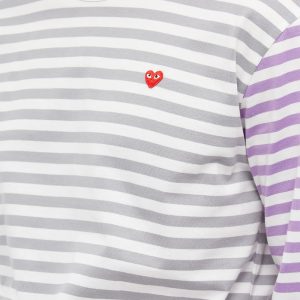 Comme des Garcons Play Long Sleeve Stripe Bi-Colour T-Shirt