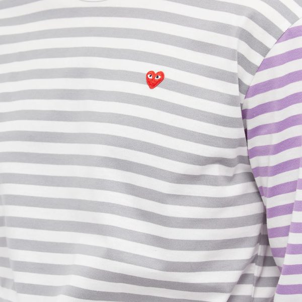 Comme des Garcons Play Long Sleeve Stripe Bi-Colour T-Shirt