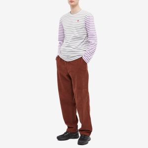 Comme des Garcons Play Long Sleeve Stripe Bi-Colour T-Shirt