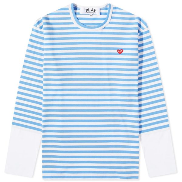 Comme des Garcons Play Long Sleeve Stripe Contrast Sleeve Te