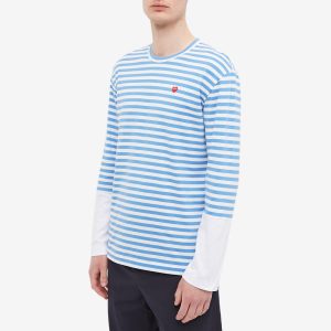 Comme des Garcons Play Long Sleeve Stripe Contrast Sleeve Te