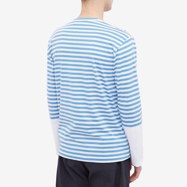 Comme des Garcons Play Long Sleeve Stripe Contrast Sleeve Te