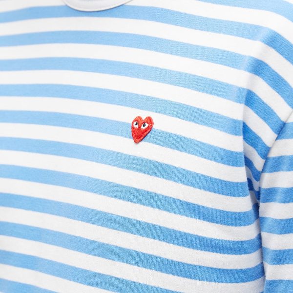 Comme des Garcons Play Long Sleeve Stripe Contrast Sleeve Te