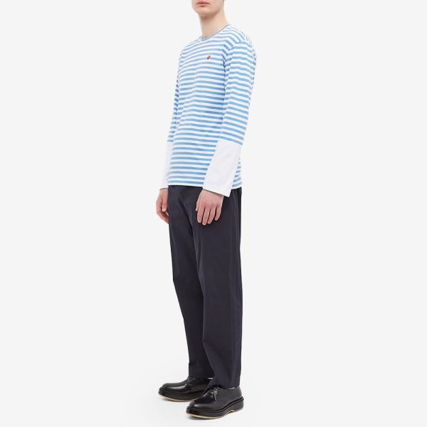 Comme des Garcons Play Long Sleeve Stripe Contrast Sleeve Te