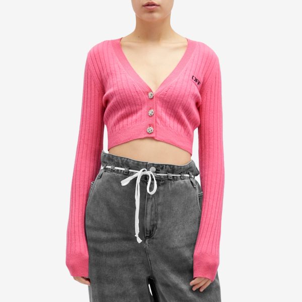 Off-White We Upside Down Crop Cardigan