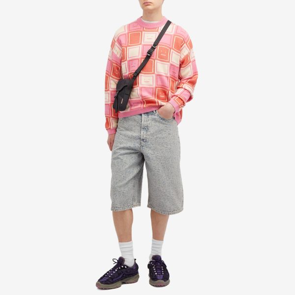 Acne Studios Judda Monogram Denim Shorts