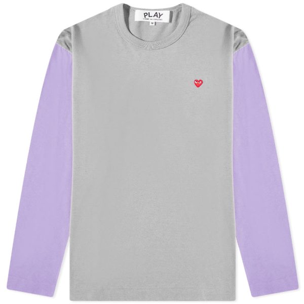 Comme des Garcons Play Long Sleeve Small Red Heart Bi-Colour