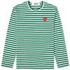 Comme des Garcons Play Long Sleeve Heart Stripe Logo T-Shirt