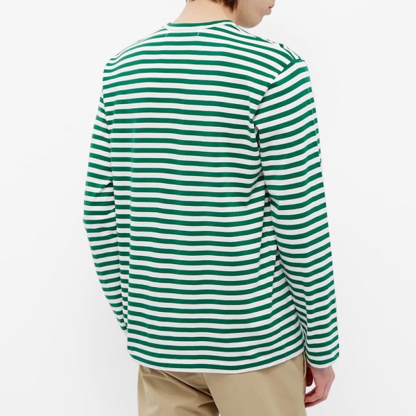 Comme des Garcons Play Long Sleeve Heart Stripe Logo T-Shirt