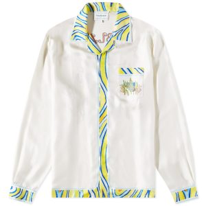 Casablanca Aquatique Long Sleeve Silk Shirt