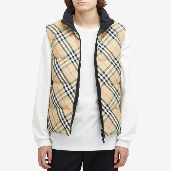 Burberry Nylon Check Puffer Gilet