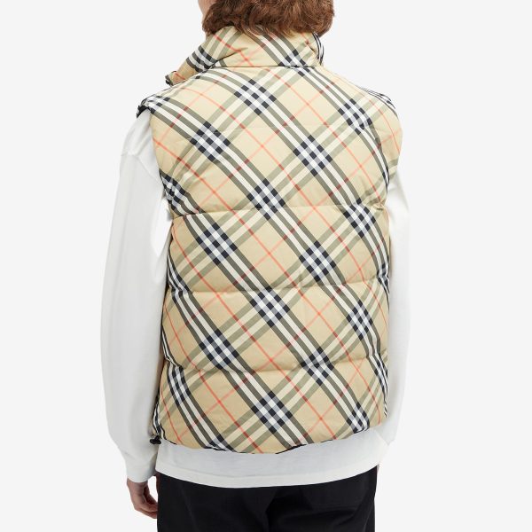 Burberry Nylon Check Puffer Gilet