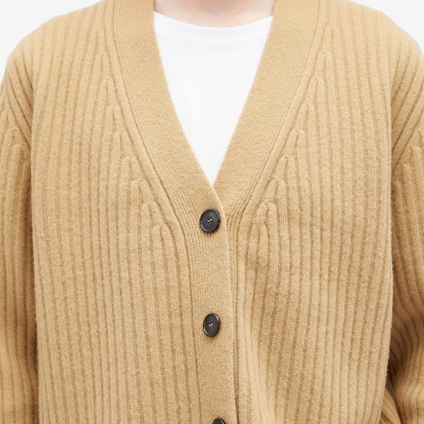 Róhe Ribbed Boiled Wool Knitted Cardigan