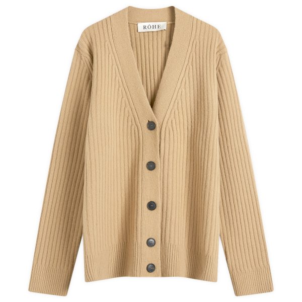 Róhe Ribbed Boiled Wool Knitted Cardigan