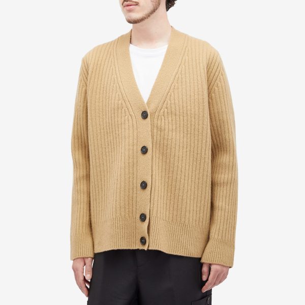 Róhe Ribbed Boiled Wool Knitted Cardigan