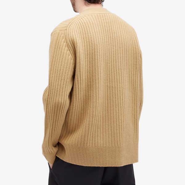 Róhe Ribbed Boiled Wool Knitted Cardigan