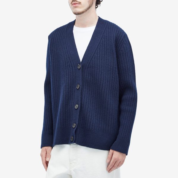 Róhe Ribbed Boiled Wool Knitted Cardigan