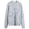 Róhe Tulip Embroidered Wool Cashmere Crew Neck Jumper