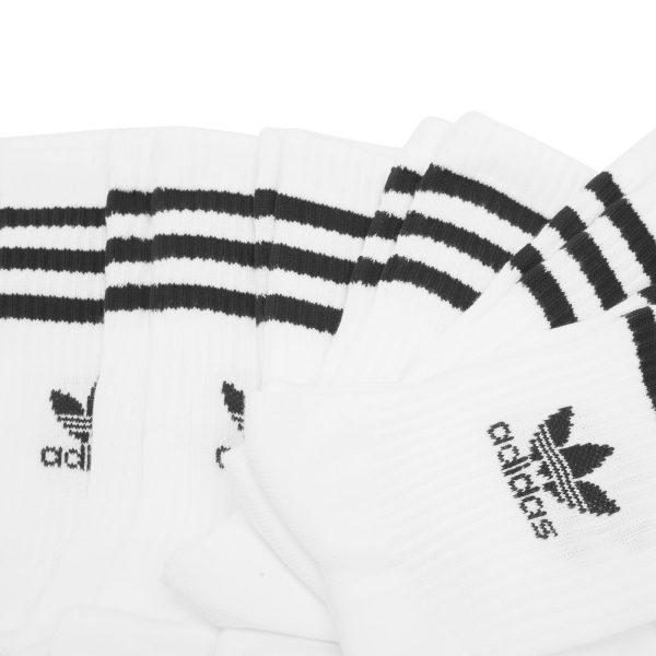 Adidas 3 Strip Crew Sock - 6 Pack