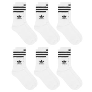 Adidas 3 Strip Crew Sock - 6 Pack