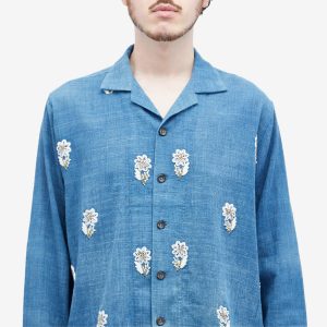 Kartik Research Indigo Dyed Embroidered Long Sleeve Shirt