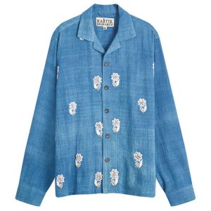 Kartik Research Indigo Dyed Embroidered Long Sleeve Shirt