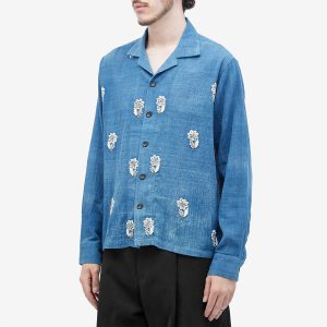 Kartik Research Indigo Dyed Embroidered Long Sleeve Shirt