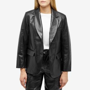 Anine Bing Classic Blazer Jacket In Recyled Leather