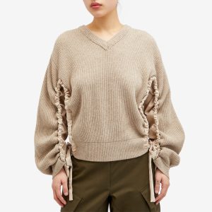 JW Anderson Woven Insert V-Neck Jumper