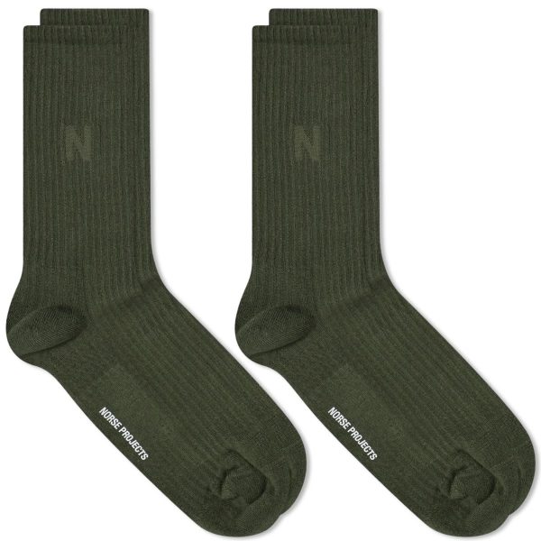 Norse Projects Bjarki N Logo Sock - 2 Pack