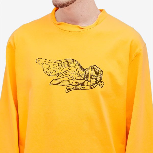 Acne Studios Edden Logo Wings Long Sleeve T-Shirt