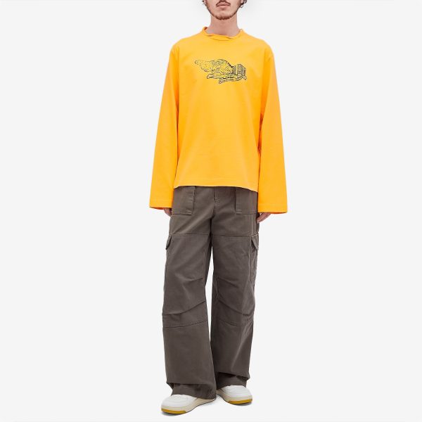 Acne Studios Edden Logo Wings Long Sleeve T-Shirt