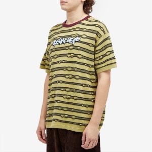 Brain Dead Embroidered Puckered Stripe T-Shirt