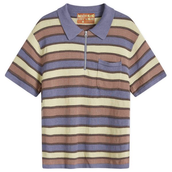 Brain Dead Lifted Stripe Half Zip Polo