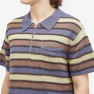 Brain Dead Lifted Stripe Half Zip Polo