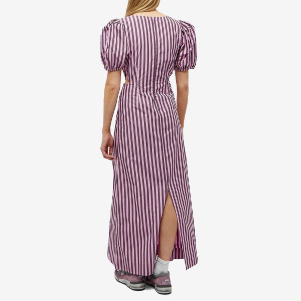 GANNI Stripe Cutout Dress