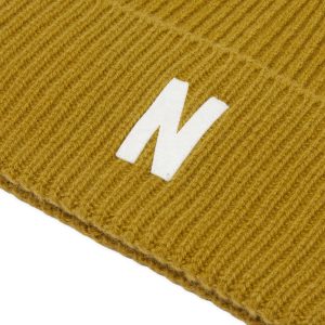 Norse Projects Merino Lambswool Rib N Logo Beanie