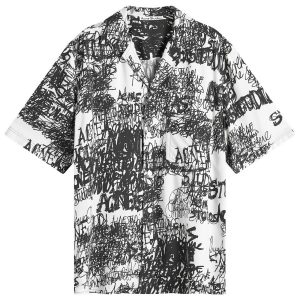 Acne Studios Sowen Chaos Print Short Sleeve Shirt