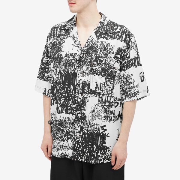 Acne Studios Sowen Chaos Print Short Sleeve Shirt