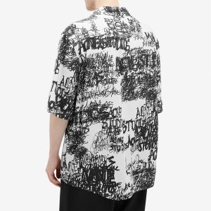 Acne Studios Sowen Chaos Print Short Sleeve Shirt