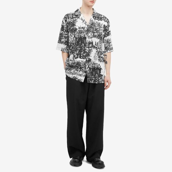 Acne Studios Sowen Chaos Print Short Sleeve Shirt