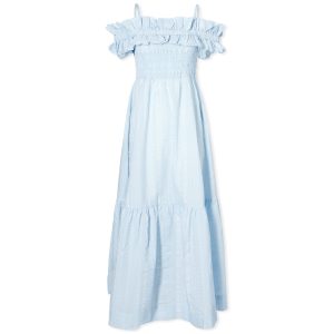 GANNI Seersucker Smock Maxi Dress