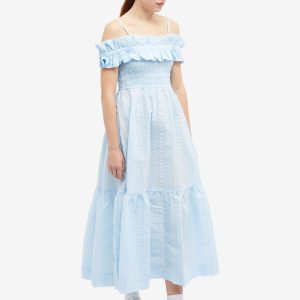 GANNI Seersucker Smock Maxi Dress