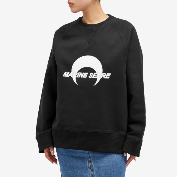 Marine Serre Moon Logo Fleece Raglan Sweatshirt