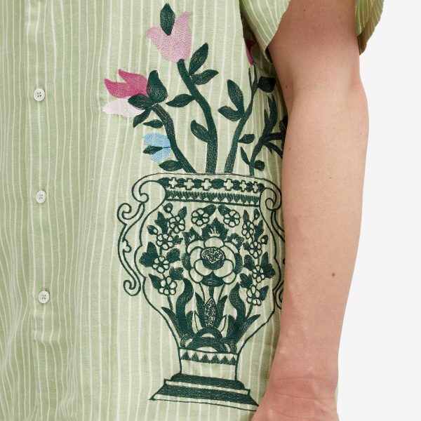 Drôle de Monsieur Embroidered Flowers Vacation Shirt