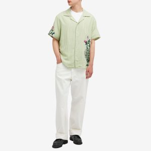 Drôle de Monsieur Embroidered Flowers Vacation Shirt