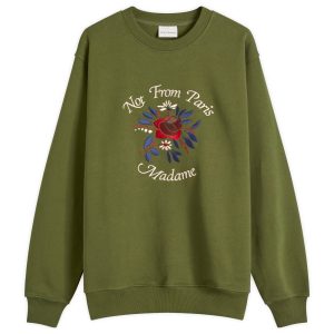 Drôle de Monsieur Flowers Slogan Crew Sweatshirt