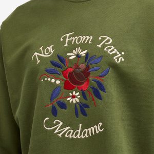 Drôle de Monsieur Flowers Slogan Crew Sweatshirt