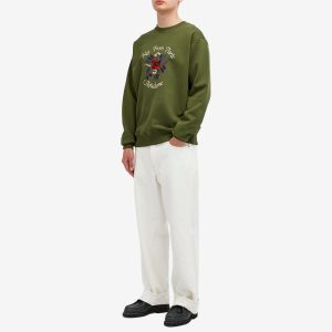 Drôle de Monsieur Flowers Slogan Crew Sweatshirt